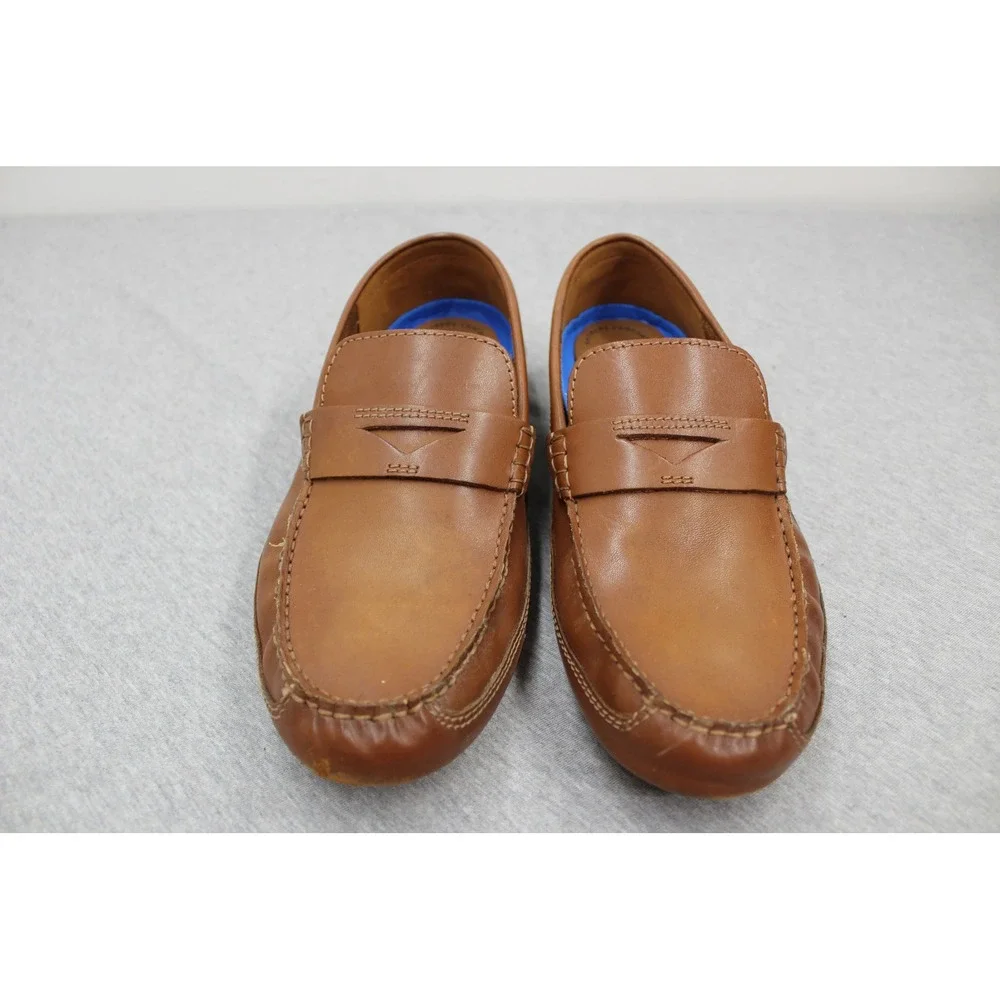 Clarks Loafers Mens 10 Dark Tan Markman Way Penny Driver Leather Extreme Comfort